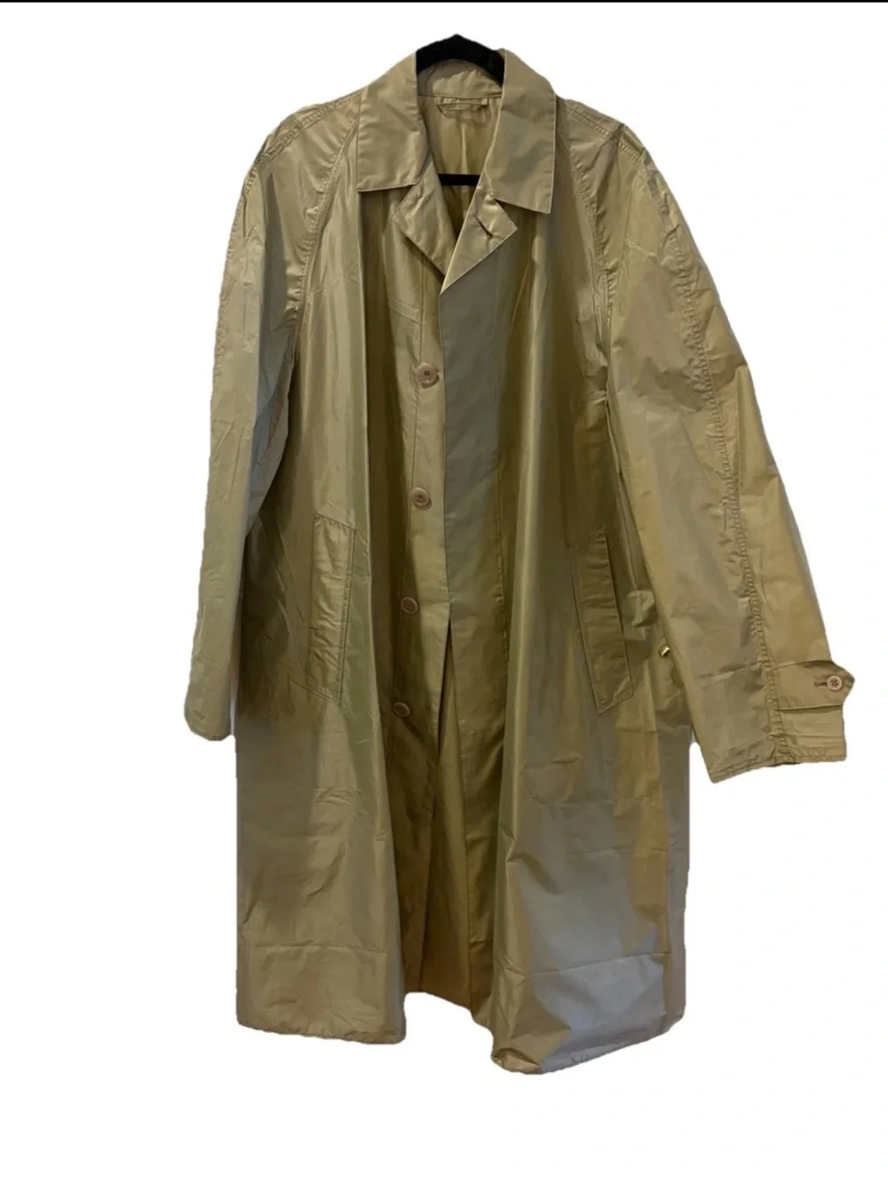 Vtg Raincoat Alligator Dacron Trenchcoat Jacket Polyester Large Men40 Waterproof